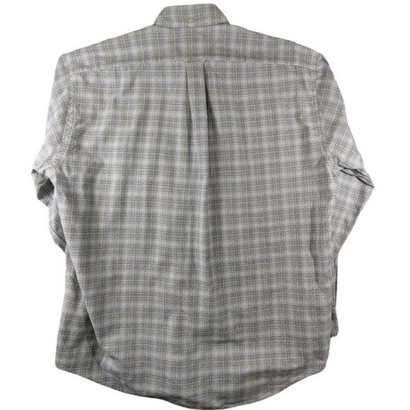 Faconnable Nordstrom Shirt Mens M Blue Green Plaid Long Sleeve Office Preppy - Picture 3 of 12